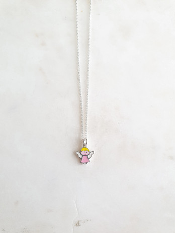 COLAR JUNIOR ANJO ESMALTE PRATA