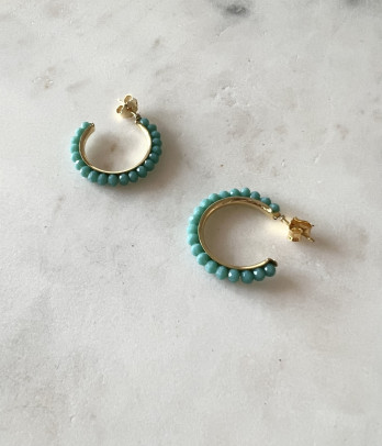 Argolas Fun Turquoise Prata Dourada