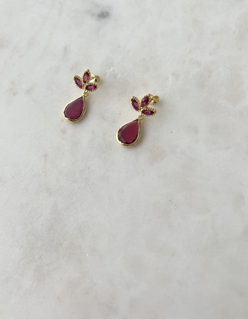 BRINCOS PARMA ROSA PRATA DOURADA