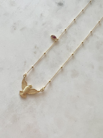 Colar Espirito Santo Prata Dourada