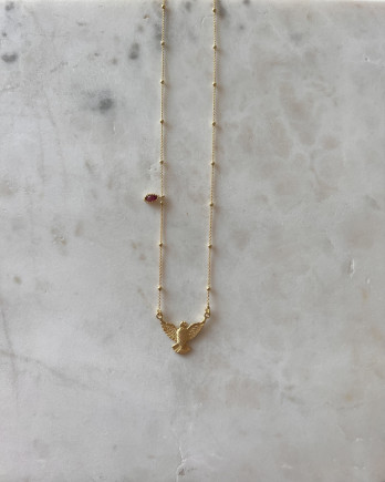 Colar Espirito Santo Prata Dourada