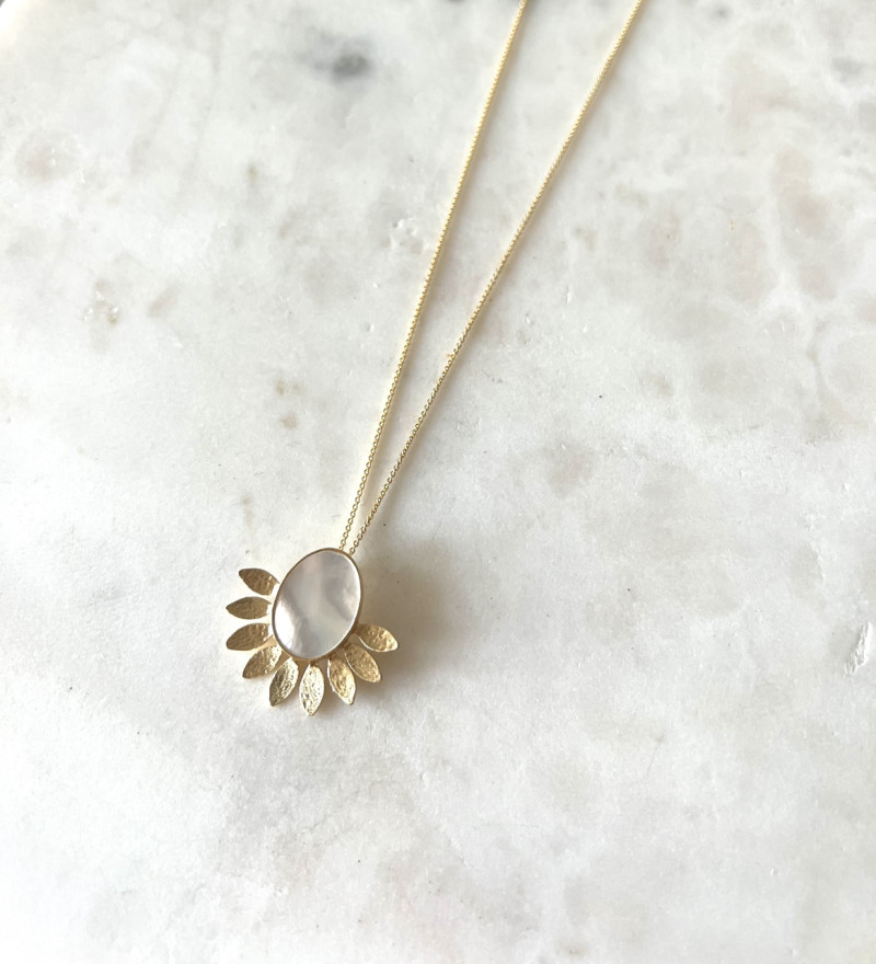 Colar Pilar Prata Dourada