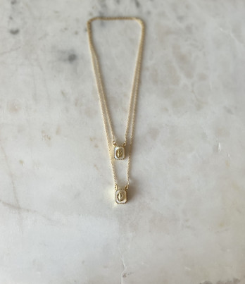 Escapulário Madrepérola Peq Prata Dourada