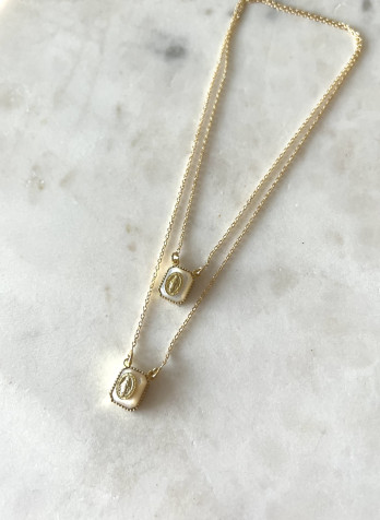 Escapulário Madrepérola Peq Prata Dourada