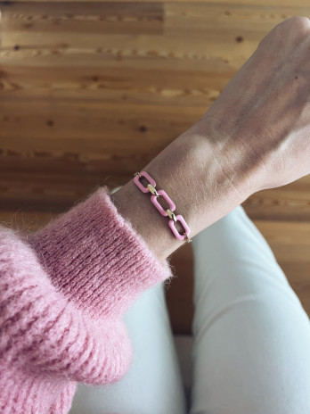 PULSEIRA EDEN ROSA PRATA DOURADA