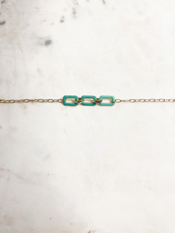 PULSEIRA EDEN VERDE PRATA DOURADA