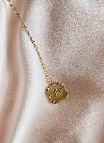 Colar Bee Mine Prata Dourada