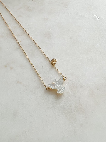 Colar Espirito Santo Madrepérola Prata Dourada