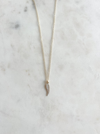 Colar Feather Prata dourada
