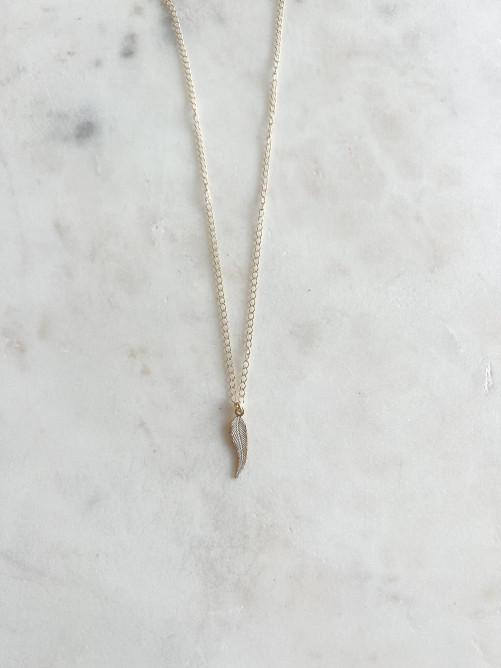 Colar Feather Prata dourada