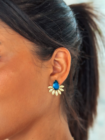 Brincos Savina prata dourada