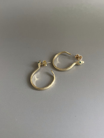 Brincos Cobra Prata Dourada