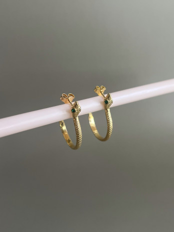 Brincos Cobra Prata Dourada