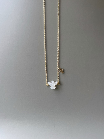 Colar Espirito Santo Prata Dourada