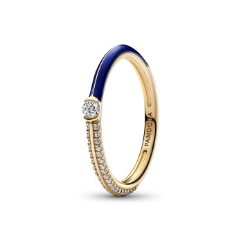 ANEL PANDORA ME DUAL RING PRATA E OURO 14KL