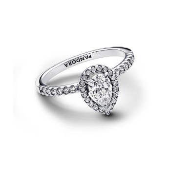 Anel Sparkling Pear Halo Pandora