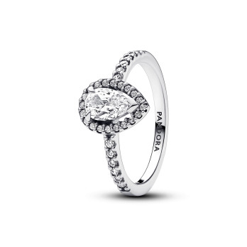 Anel Sparkling Pear Halo Pandora