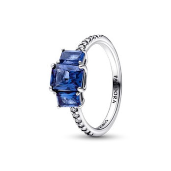 ANEL BLUE RECTANGULAR THREE STONE SPARKLING PANDORA