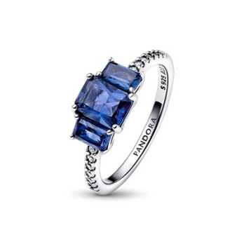 ANEL BLUE RECTANGULAR THREE STONE SPARKLING PANDORA