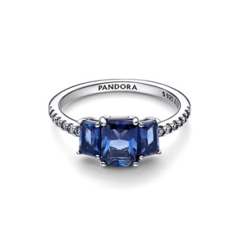 ANEL BLUE RECTANGULAR THREE STONE SPARKLING PANDORA