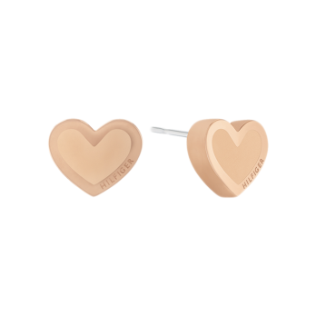 Brincos Enamel Hearts Tommy Hilfiger