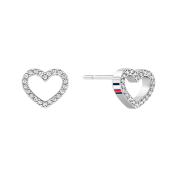 Brincos Enamel Hearts Tommy Hilfiger