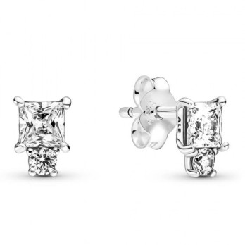 BRINCOS SPARKLING ROUND & SQUARE PANDORA