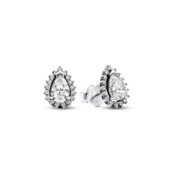 Brincos Sparkling Pear Halo Pandora