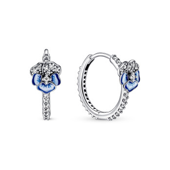 BRINCOS BLUE PANSY FLOWER PANDORA