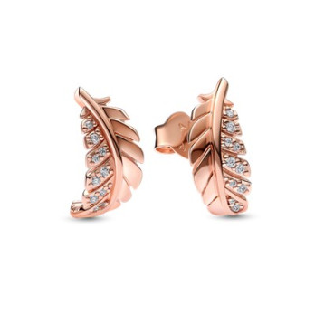 BRINCOS FLOATING CURVED FEATHER PANDORA