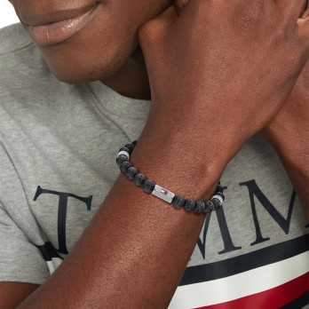 PULSEIRA TOMMY HILFIGER BEADED STONE BLACK