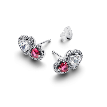 Brincos Corações Cintilante Pandora