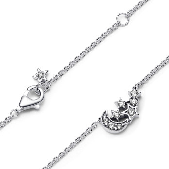 Colar Sparkling Moon & Star Pandora