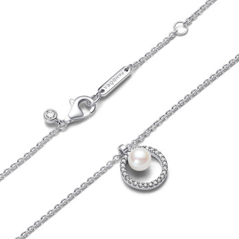 Colar Treated Freshwater Cultured Pearl & Pavé Pandora