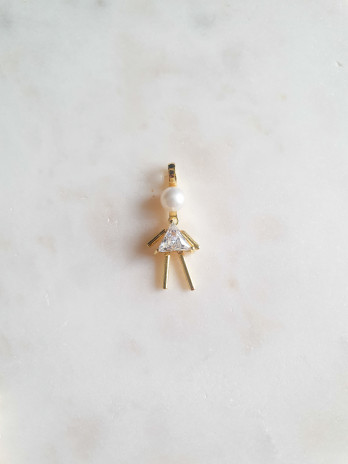 BERLOQUE MENINA TRIANG BRANCO PRATA DOURADA