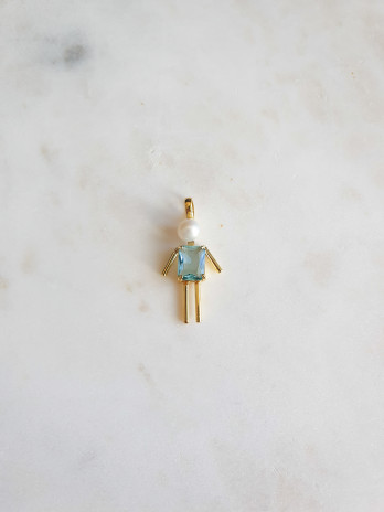 BERLOQUE MENINO AZUL TURQUEZA PRATA DOURADA