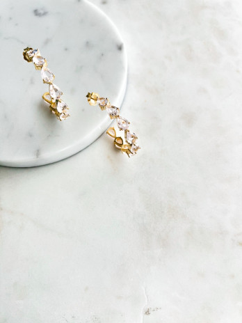 ARGOLAS CRISTAIS ROSA PRATA DOURADA