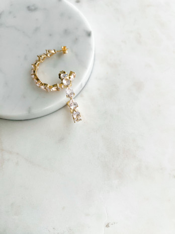 ARGOLAS CRISTAIS ROSA PRATA DOURADA